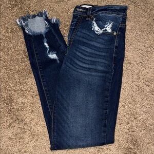 KanCan Dark Blue Distressed Skinny Jeans